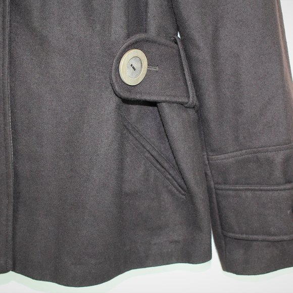 Hydraulic Brown Wool Blend Peacoat - Picture 4 of 5